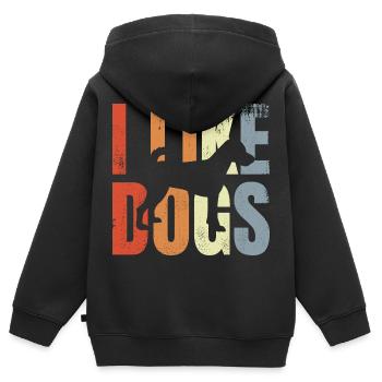 I Like Dogs - Kinder Premium Organic Zip Hoodie - Schwarz - Hinten - AI Model Kid Male (0cm)