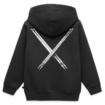 Drumsticks Zeichnung - Kinder Premium Organic Zip Hoodie - Schwarz - Hinten - AI Model Kid Male (0cm)