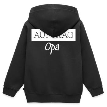 Commander un cadeau drôle de famille de grand-père - Sweat Premium à capuche zippé enfant bio - noir - Dos - AI Model Kid Male (0cm)