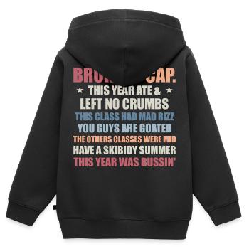 Gen A Slang Teachers Happy Last Day of School 2025 - Sweat Premium à capuche zippé enfant bio - noir - Dos - AI Model Kid Male (0cm)