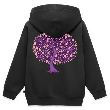 Nature in bloom - Kids Premium Organic Zip-up Hoodie - black - Back - AI Model Kid Male (0cm)