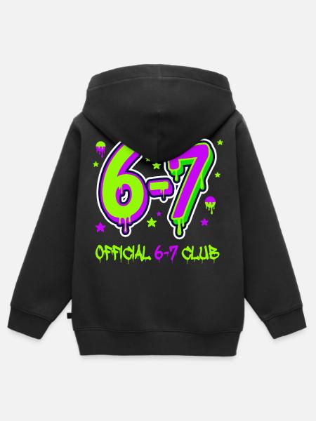 Official 6-7 Club - Kinder Premium Organic Zip Hoodie - Schwarz