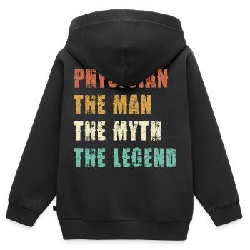 Arzt Mythos Legende Shirt - Kinder Premium Organic Zip Hoodie - Schwarz - Hinten - AI Model Kid Male (0cm)