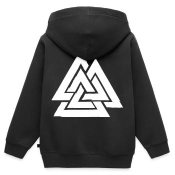 Valknut - Symbol of Odin - Kids Premium Organic Zip-up Hoodie - black - Back - AI Model Kid Male (0cm)