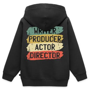 Film Regisseur - Kinder Premium Organic Zip Hoodie - Schwarz - Hinten - AI Model Kid Male (0cm)