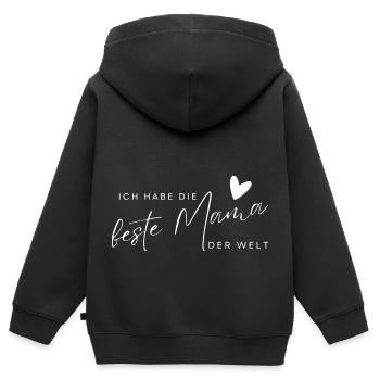 BESTE MAMA - Baby Geschenkidee Muttertag - Kinder Premium Organic Zip Hoodie - Schwarz - Hinten - AI Model Kid Male (0cm)