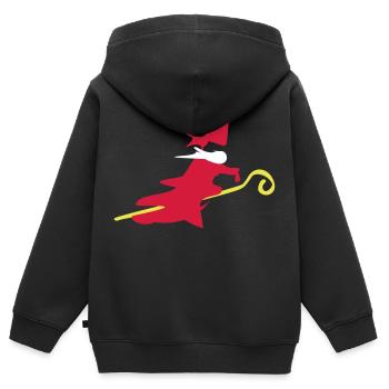 Saint Nicolas - Sweat Premium à capuche zippé enfant bio - noir - Dos - AI Model Kid Male (0cm)