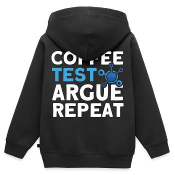 QA Ingenieur QA Tester Software Tester - Kinder Premium Organic Zip Hoodie - Schwarz - Hinten - AI Model Kid Male (0cm)