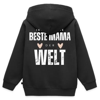 BESTE MAMA - Baby Geschenkidee Muttertag - Kinder Premium Organic Zip Hoodie - Schwarz - Hinten - AI Model Kid Male (0cm)