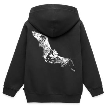 Fledermaus - Kinder Premium Organic Zip Hoodie - Schwarz - Hinten - AI Model Kid Male (0cm)
