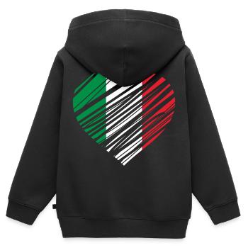 Italien Herz - Kinder Premium Organic Zip Hoodie - Schwarz - Hinten - AI Model Kid Male (0cm)