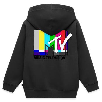 MTV Music Television TV-Statik-Logo - Kinder Premium Organic Zip Hoodie - Schwarz - Hinten - AI Model Kid Male (0cm)