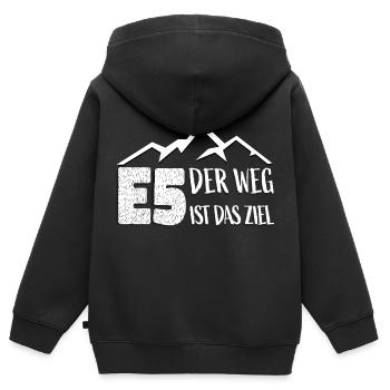 E5 Der Weg ist das Ziel Alpenüberquerung - Kinder Premium Organic Zip Hoodie - Schwarz - Hinten - AI Model Kid Male (0cm)