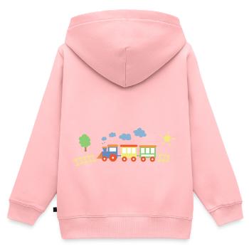 Zug Mit Waggons - Kinder Premium Organic Zip Hoodie - Rosa - Hinten - AI Model Kid Female (0cm)
