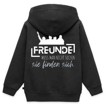 Beste Freunde FREUND Kumpel Kumpels - Kinder Premium Organic Zip Hoodie - Schwarz - Hinten - AI Model Kid Male (0cm)