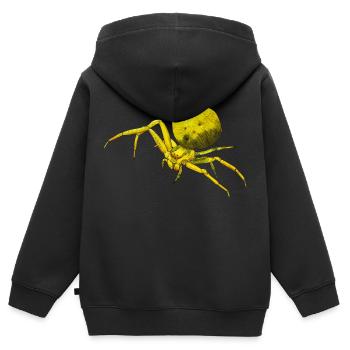 Gelbe Spinne Krabbenspinne Arachnide Misumena - Kinder Premium Organic Zip Hoodie - Schwarz - Hinten - AI Model Kid Male (0cm)