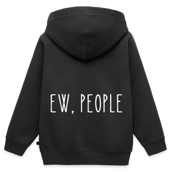 EW, MENSCHEN - Kinder Premium Organic Zip Hoodie - Schwarz - Hinten - AI Model Kid Male (0cm)