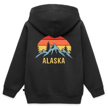 Alaska - Sweat Premium à capuche zippé enfant bio - noir - Dos - AI Model Kid Male (0cm)
