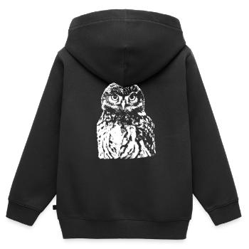 Süße Baby Eule - Kinder Premium Organic Zip Hoodie - Schwarz - Hinten - AI Model Kid Male (0cm)