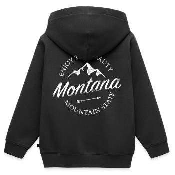 Montana - Kinder Premium Organic Zip Hoodie - Schwarz - Hinten - AI Model Kid Male (0cm)