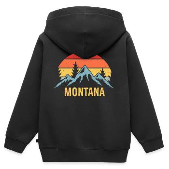 Montana - Kinder Premium Organic Zip Hoodie - Schwarz - Hinten - AI Model Kid Male (0cm)