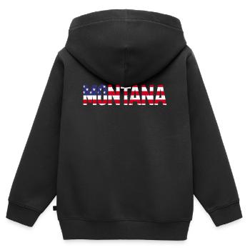 Montana - Kinder Premium Organic Zip Hoodie - Schwarz - Hinten - AI Model Kid Male (0cm)