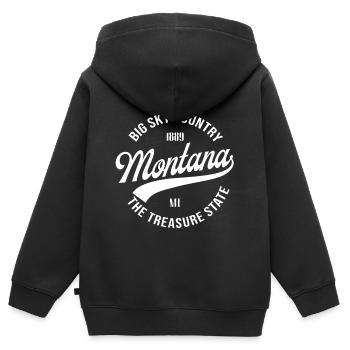 Montana - Kinder Premium Organic Zip Hoodie - Schwarz - Hinten - AI Model Kid Male (0cm)