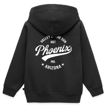 Phoenix Arizona - Sweat Premium à capuche zippé enfant bio - noir - Dos - AI Model Kid Male (0cm)