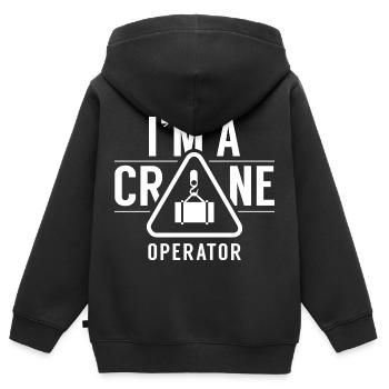 Ich Bin Ein Kranführer Kranfahrer Krane Kran - Kinder Premium Organic Zip Hoodie - Schwarz - Hinten - AI Model Kid Male (0cm)
