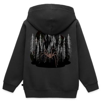 Halloween Horror Forest Forest Animals Spider Monster - Kids Premium Organic Zip-up Hoodie - black - Back - AI Model Kid Male (0cm)