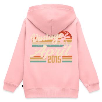 April 2015 Geburtstag Vintage Geschenkidee 2015 - Kinder Premium Organic Zip Hoodie - Rosa - Hinten - AI Model Kid Female (0cm)
