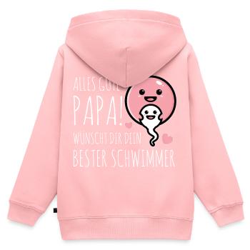 Alles Gute Papa wünscht dir dein bester Schwimmer - Kinder Premium Organic Zip Hoodie - Rosa - Hinten - AI Model Kid Female (0cm)