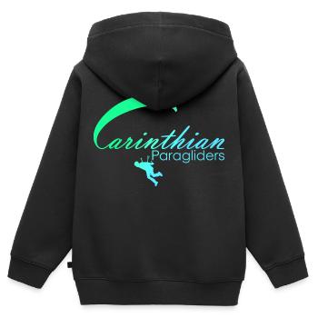 Carinthian Paragliders Logo blaugrün - Kinder Premium Organic Zip Hoodie - Schwarz - Hinten - AI Model Kid Male (0cm)