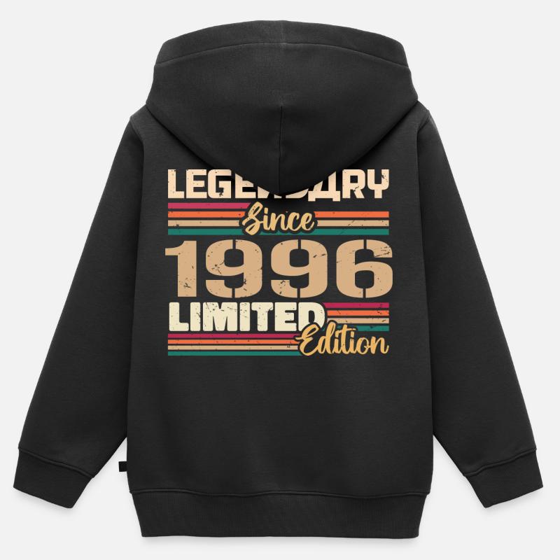 Millésime 1996 1996 Anniversaire né en 1996 - Sweat Premium à capuche zippé enfant bio - noir