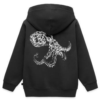 Oktopus - Kinder Premium Organic Zip Hoodie - Schwarz - Hinten - AI Model Kid Male (0cm)
