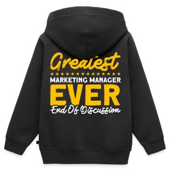 The Best Marketing Manager Digital Marketing - Kids Premium Organic Zip-up Hoodie - black - Back - AI Model Kid Male (0cm)