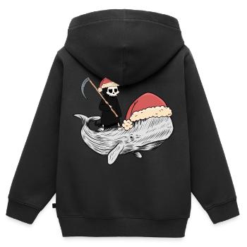 Wal Walfisch Tod Fantasy Dark Ozean Fische Fisch - Kinder Premium Organic Zip Hoodie - Schwarz - Hinten - AI Model Kid Male (0cm)