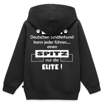 Deutscher Spitz Tshirt Deutschen Spitz Hund Shirt - Kinder Premium Organic Zip Hoodie - Schwarz - Hinten - AI Model Kid Male (0cm)