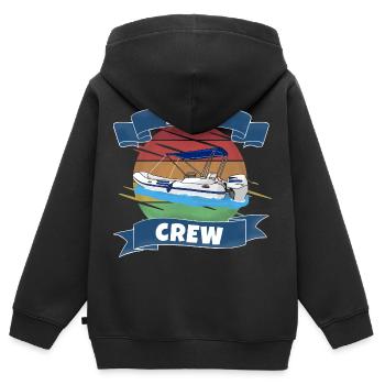 Boot crew Schlauchboot Motorboot - Kinder Premium Organic Zip Hoodie - Schwarz - Hinten - AI Model Kid Male (0cm)