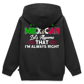 Drapeau mexicain Cadeau de racines mexicaines - Sweat Premium à capuche zippé enfant bio - noir - Dos - AI Model Kid Male (0cm)