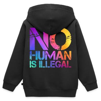No man is an illegal immigration lover - Kids Premium Organic Zip-up Hoodie - black - Back - AI Model Kid Male (0cm)