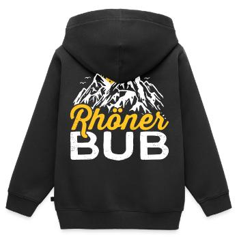 Rhöner Bub - Region Rhön Gebirge - Kinder Premium Organic Zip Hoodie - Schwarz - Hinten - AI Model Kid Male (0cm)