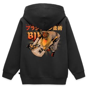 Brazilian Jiu-Jitsu - Kinder Premium Organic Zip Hoodie - Schwarz - Hinten - AI Model Kid Male (0cm)