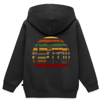Chernobyl - Kids Premium Organic Zip-up Hoodie - black - Back - AI Model Kid Male (0cm)