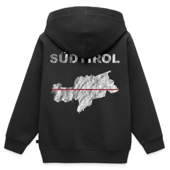 Südtirol Südtiroler Südtirolerin Tirol - Kinder Premium Organic Zip Hoodie - Schwarz - Hinten - AI Model Kid Male (0cm)