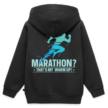 Marathon Marathon Marathon Runner Gift - Kids Premium Organic Zip-up Hoodie - black - Back - AI Model Kid Male (0cm)