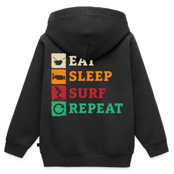 Surf Surf Planche de surf Surf Surf Surf - Sweat Premium à capuche zippé enfant bio - noir - Dos - AI Model Kid Male (0cm)