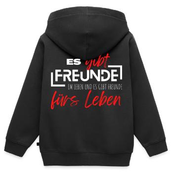 Beste Freunde FREUND Kumpel Kumpels - Kinder Premium Organic Zip Hoodie - Schwarz - Hinten - AI Model Kid Male (0cm)