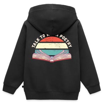Sprich mit mir in Poesie - Kinder Premium Organic Zip Hoodie - Schwarz - Hinten - AI Model Kid Male (0cm)