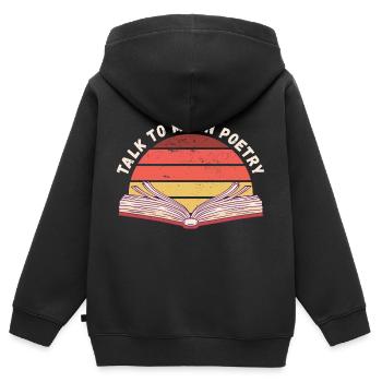 Sprich mit mir in Poesie - Kinder Premium Organic Zip Hoodie - Schwarz - Hinten - AI Model Kid Male (0cm)